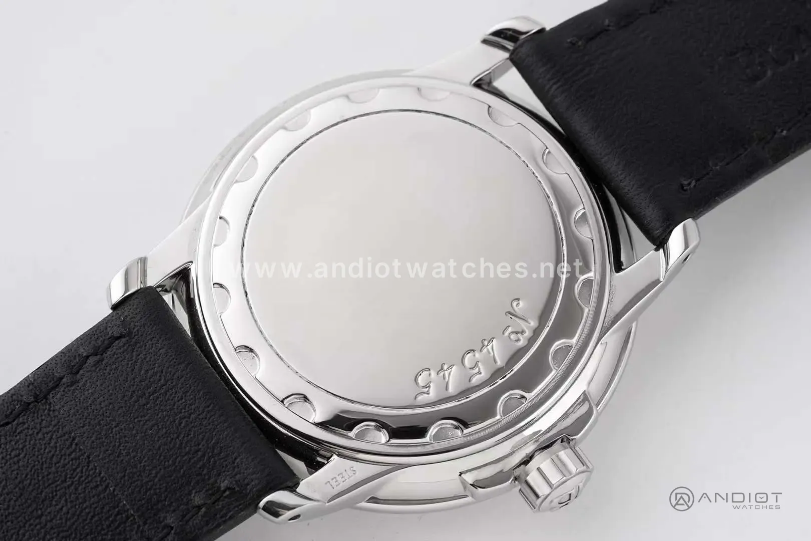 Hundred Hours Black Dial in Steel on Black Leather Strap - Image 5