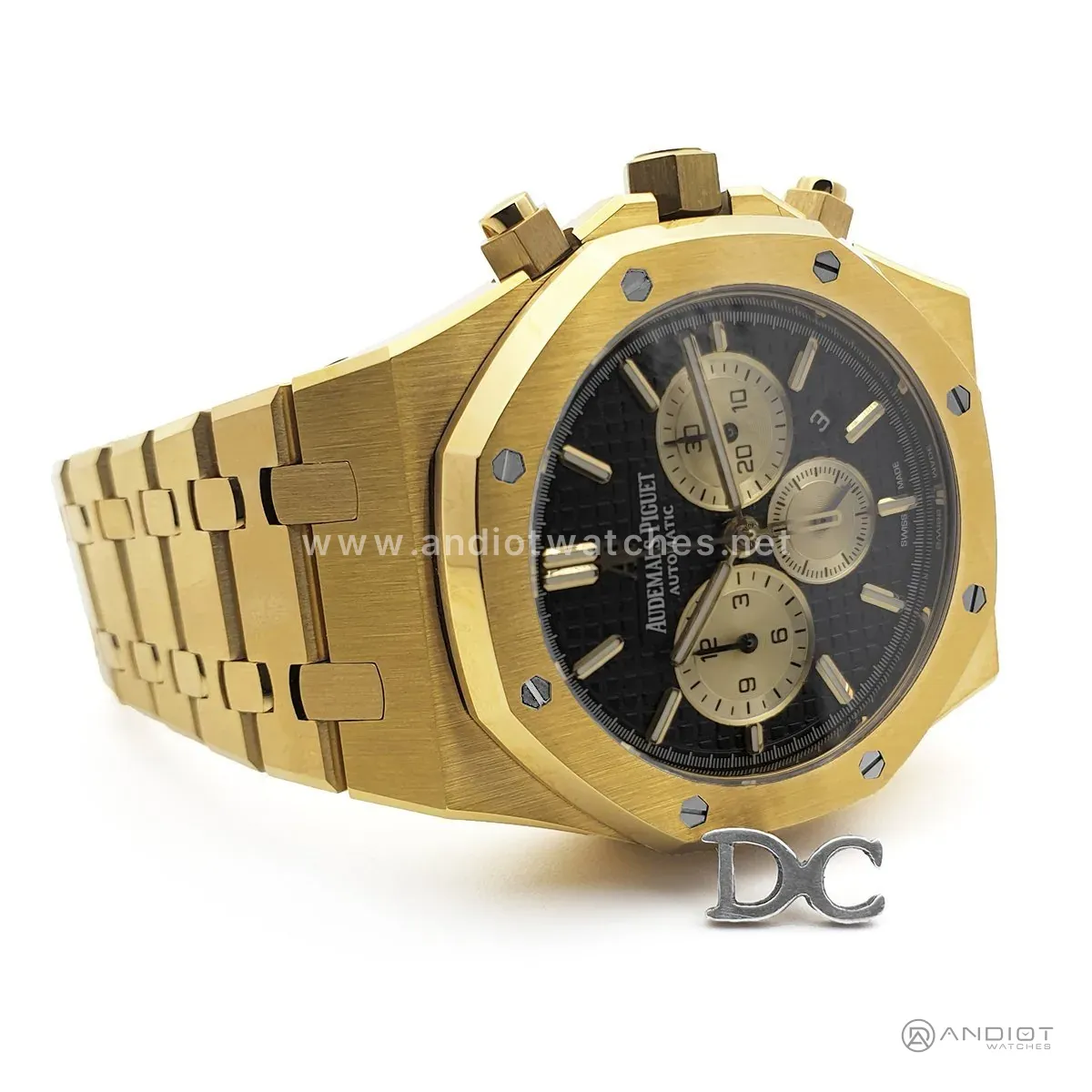 Royal Oak cronografo automatico quadrante nero/oro in oro giallo - immagine 4
