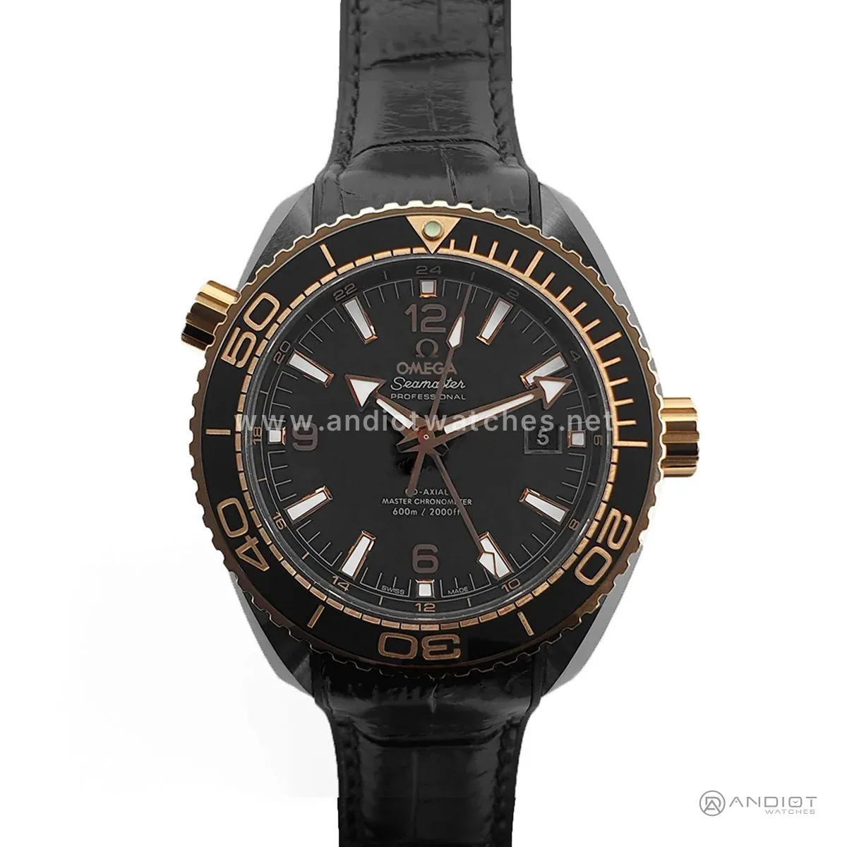 Seamaster Planet Ocean GMT “Deep Black” ceramica oro