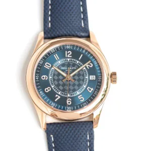 Calatrava 6007 blaues Zifferblatt in Roségold