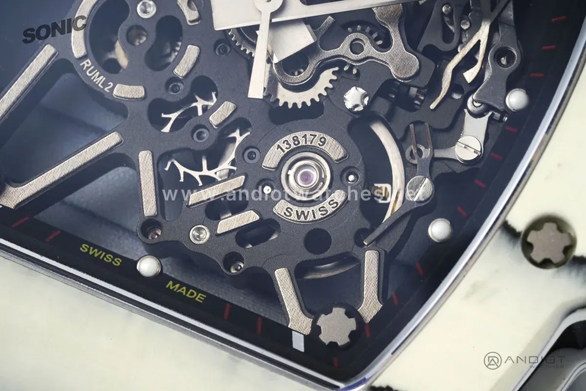 RM 035-01 Rafael Nadal NTPT bianco su cinturino in gomma blu (Sonic) - immagine 6