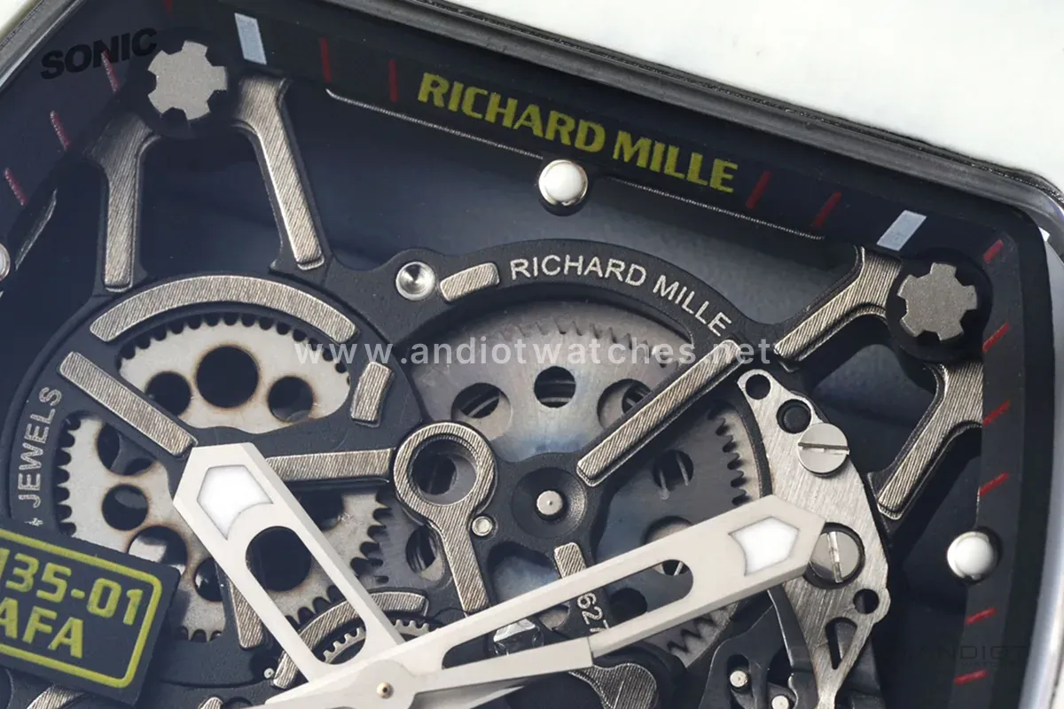 RM 035-01 Rafael Nadal NTPT bianco su cinturino in gomma blu (Sonic) - immagine 4