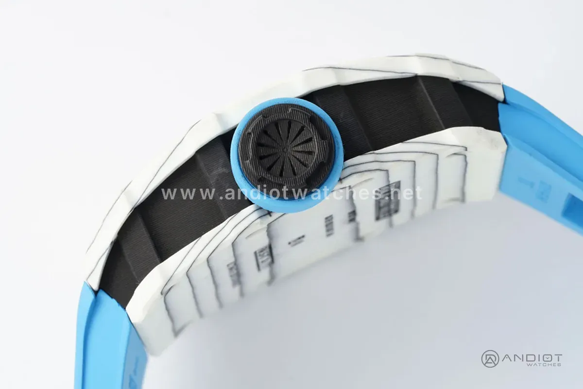 RM 035-01 Rafael Nadal NTPT bianco su cinturino in gomma blu (Sonic) - immagine 5