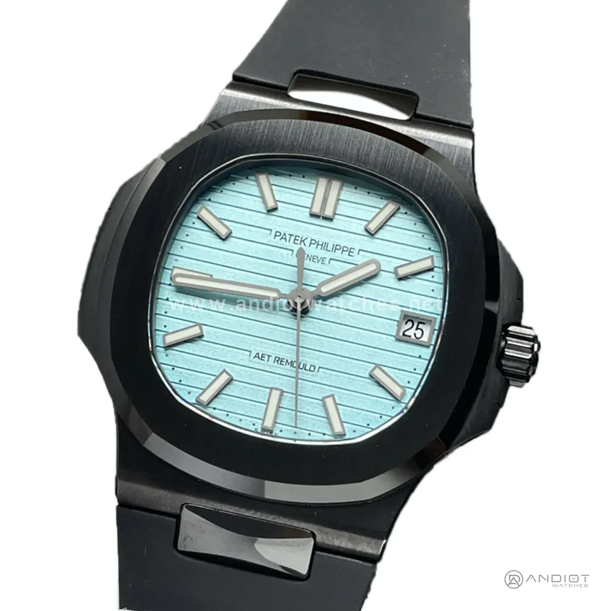 AET Nautilus 5711 Roselend Blue Dial Black Ceramic