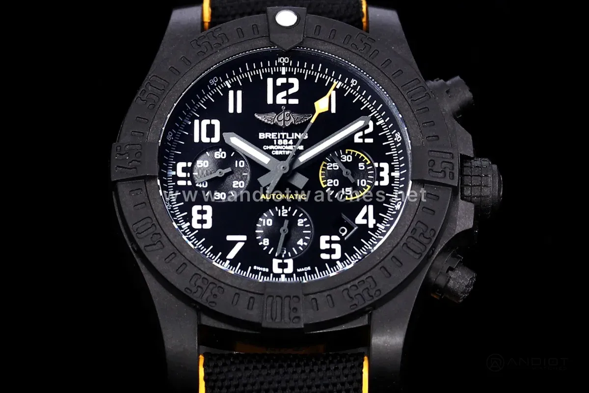 Avenger Hurricane Black Dial on Black/Yellow Nylon Strap