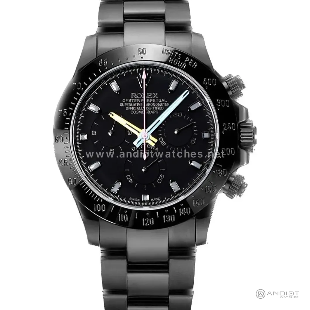 Blaken Daytona Black Dial with Colourful Hands