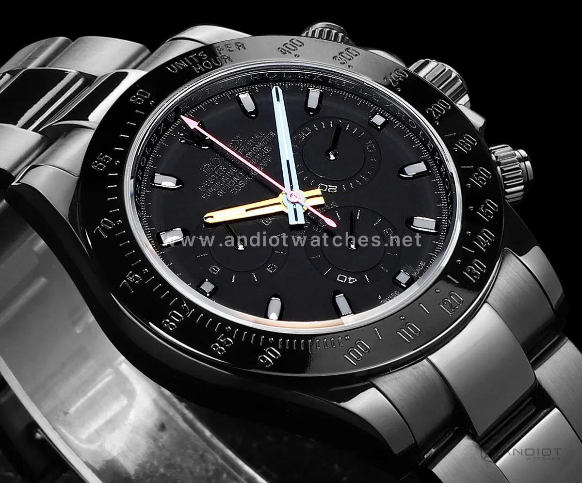 Blaken Daytona Black Dial with Colourful Hands