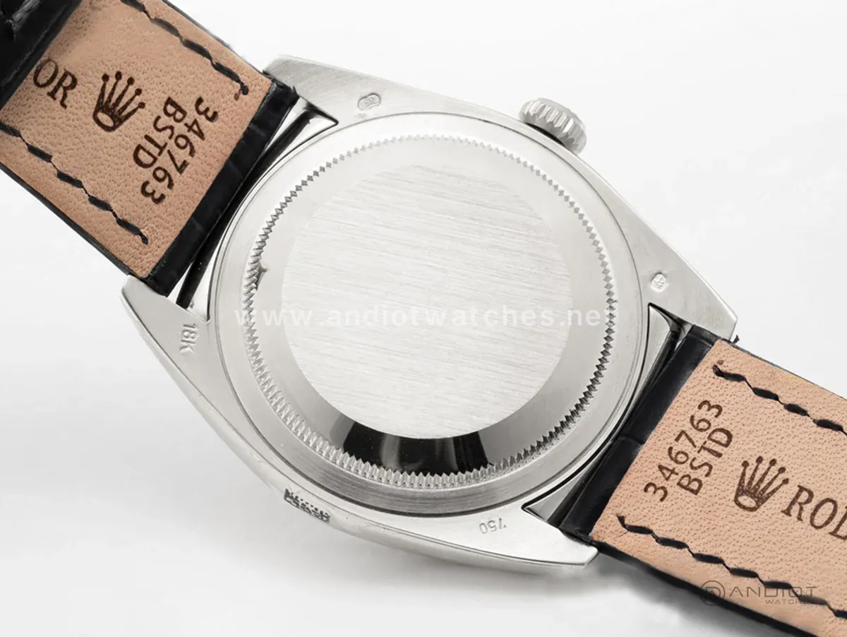 Day-Date 36 Ice Blue Dial in White Gold on Leather Strap