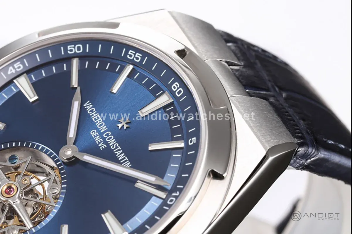 Overseas Tourbillion in Blue Leather Strap