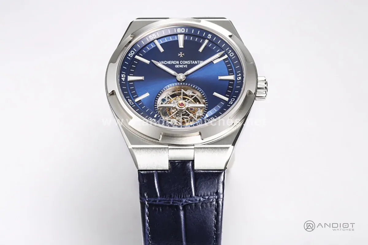 Overseas Tourbillion in Blue Leather Strap