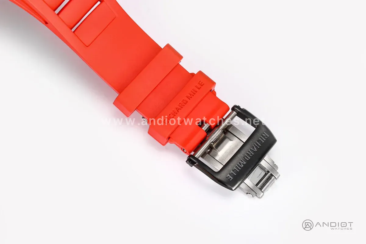 RM 055 Bubba Watson in NTPT Carbon Red Rubber Strap